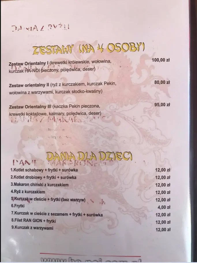 Hanoi Menu