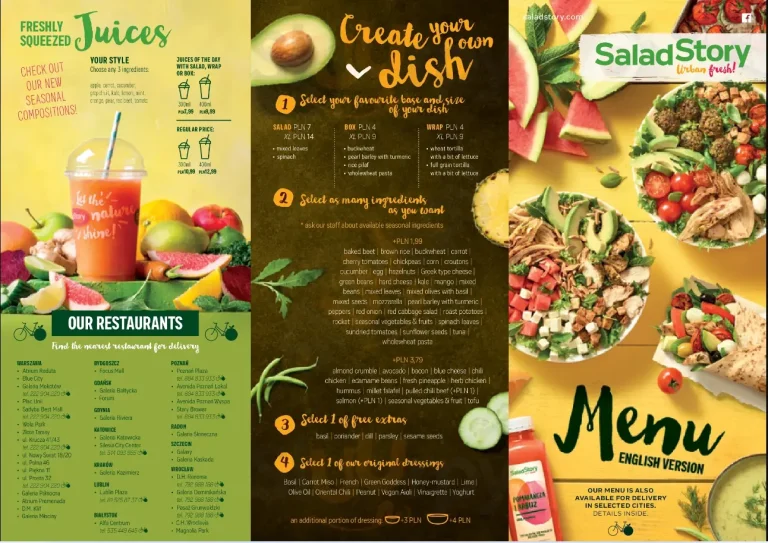 Salad Story Menu